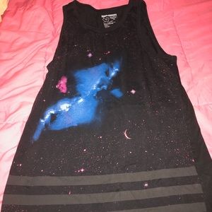 Oversized galaxy print tank top